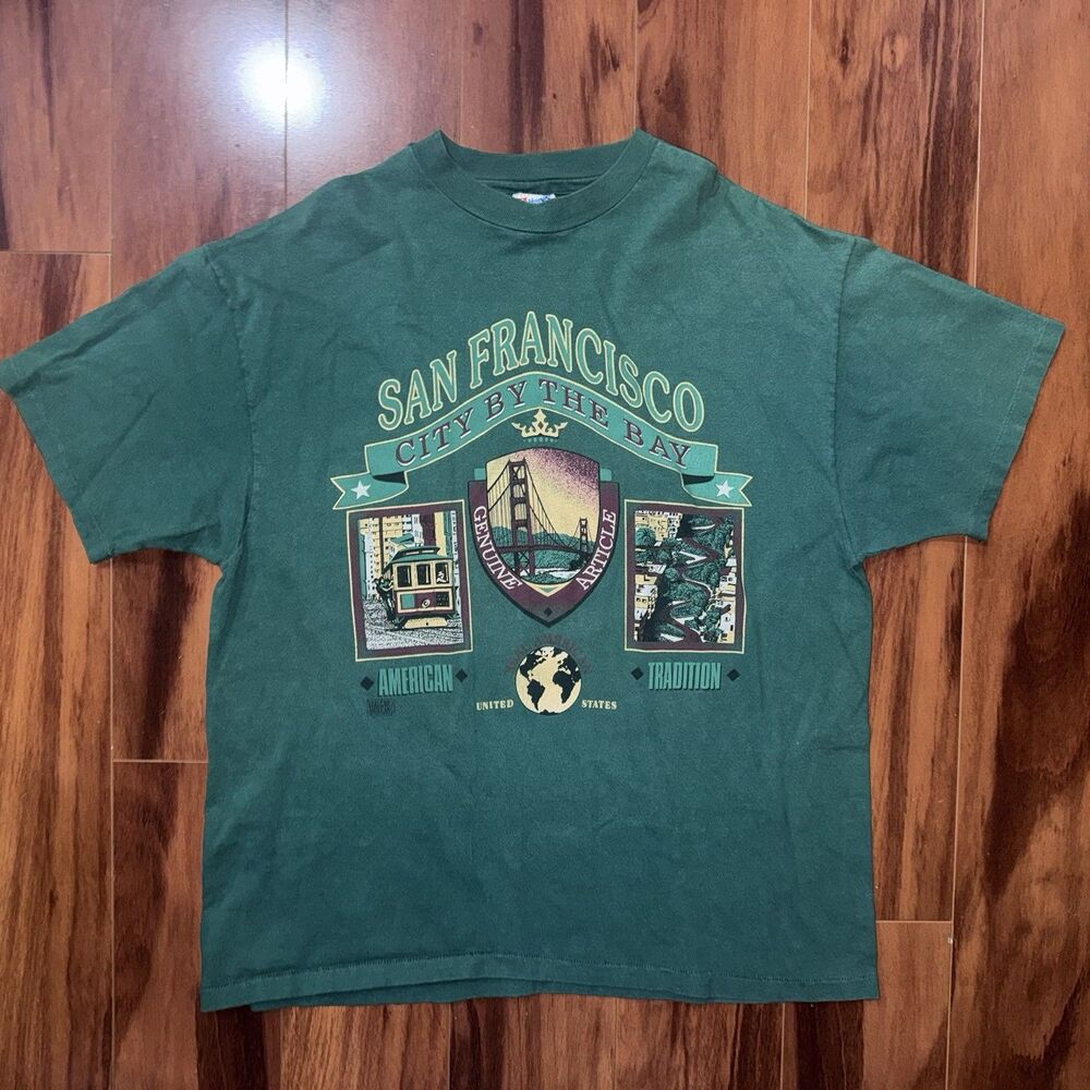 Vintage 90s San Francisco City By The Bay USA Single Stitch Hanes Beefy XL
